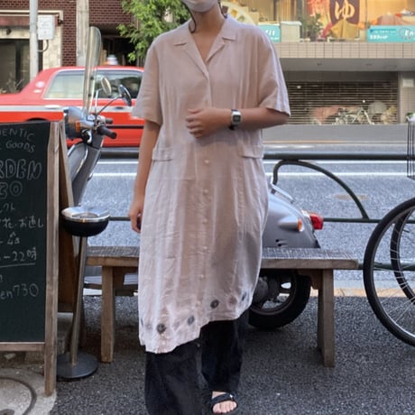 [USED] SAG HARBOR リネン開襟ワンピース