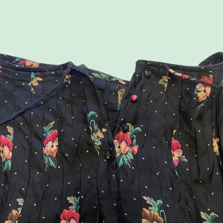 [USED] SILK 花柄LONG SKIRT💐