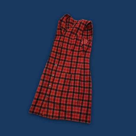 [USED] チェック柄 WOOLジャンパースカート