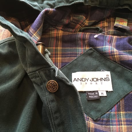 [USED]  GREEN × CHECK の デニムコート