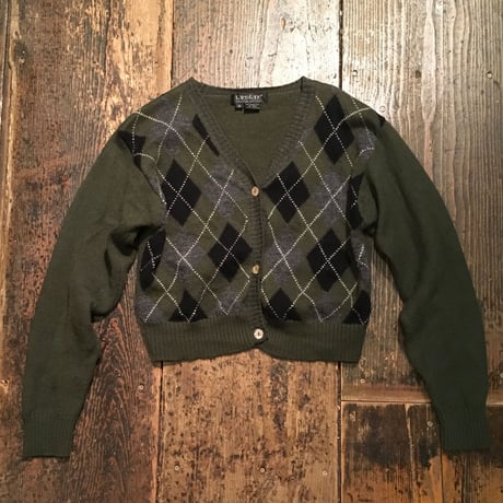 [USED] ショート丈 アーガイル カーディガン