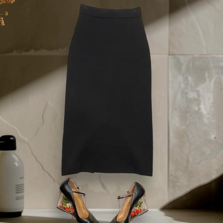 [USED]リブ SLIT BLACK スカート