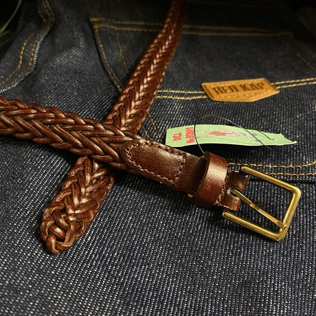 [USED]  細い編みベルト  fake Leather