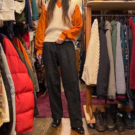 [USED]vintage ネップツイード スラックスmade in U.S.A.