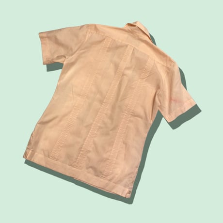 [USED]  ピンク　campus 刺繍 キューバシャツ