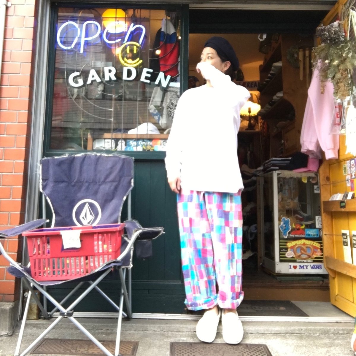 USED] マドラスチェック パッチワーク パンツ | garden730