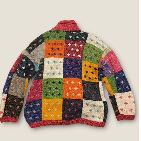 [USED] カラフル〜♡パッチワーク風KNIT JKT
