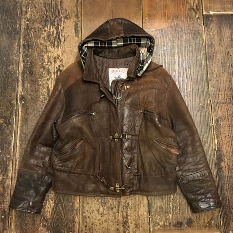 [USED] real leatherのフード付JKT