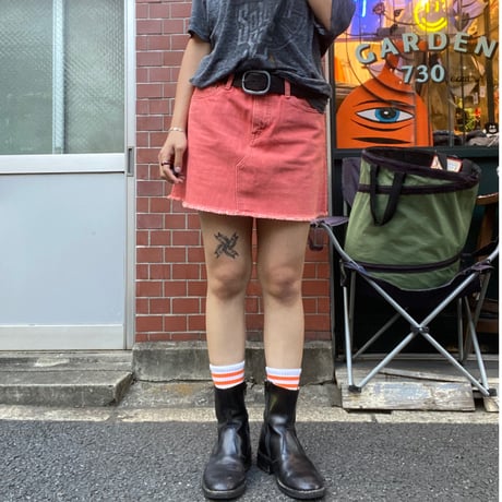 [USED] Orange denim skirt