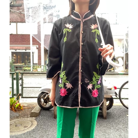 [USED]made in PHILIPPINES 🪷ノーカラーシャツ
