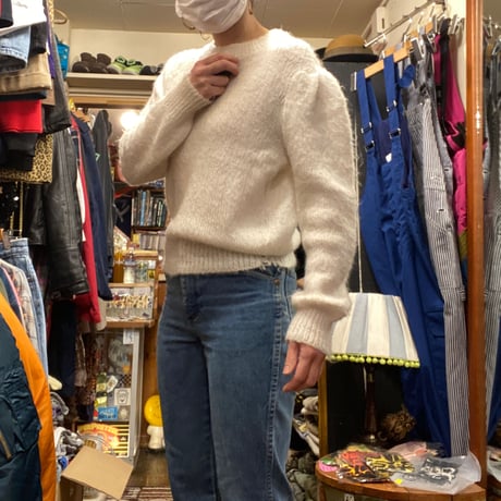 [USED] パフスリーブモヘアニット