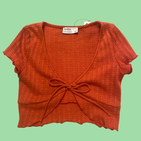 [USED]パキッとオレンジ🍊ミニカーディガン