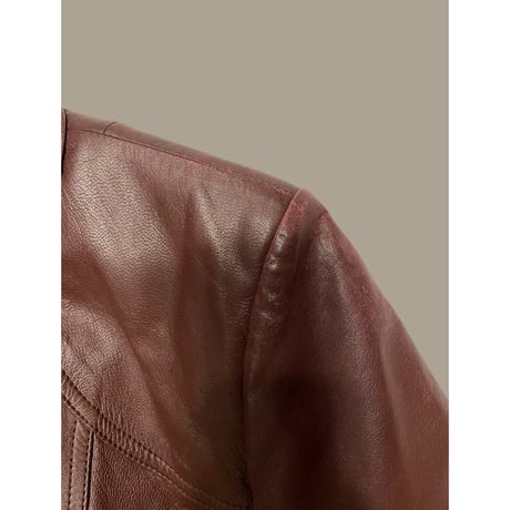 [USED］赤茶LEATHER JKT