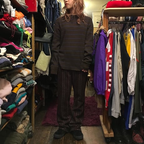 [USED] BROWN×BLUE ボーダーサーマル