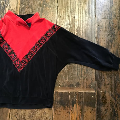 [USED]チャイナ風ベロアトップ