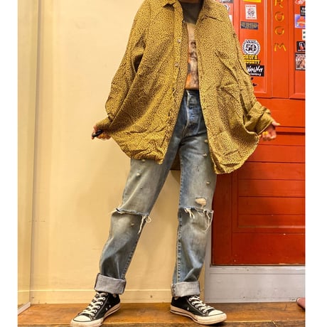 [USED]"Mr.JUNKO" レオパードレーヨンshirts🐆