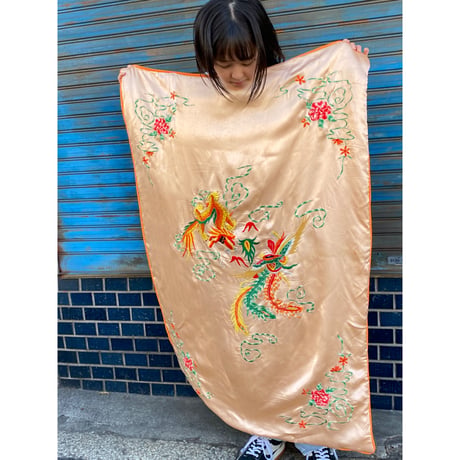 [USED]CHINA刺繍🐲ひんやり布団 127×88cm