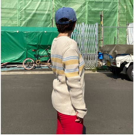 [USED] Ｖネックリブニット  💛💙