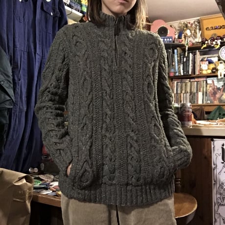 [USED] RALPH LAUREN ケーブルハーフジップニット