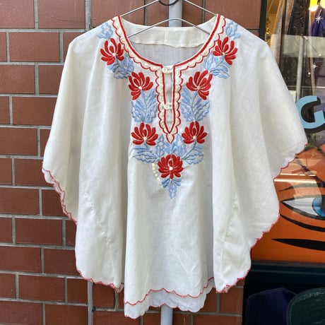 [USED] vintage♡刺繍 コットンガーゼ チュニック