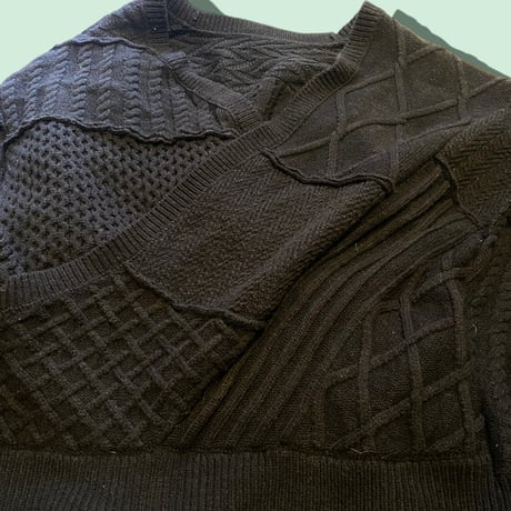 [USED]Knit×NYLONリメイクポンチョ🖤💜