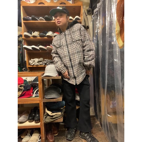 [USED] Dickies 綿入りフードネル BLK/GRY