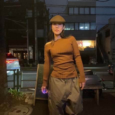 [USED]Jane Smith brown タイトストレッチトップス