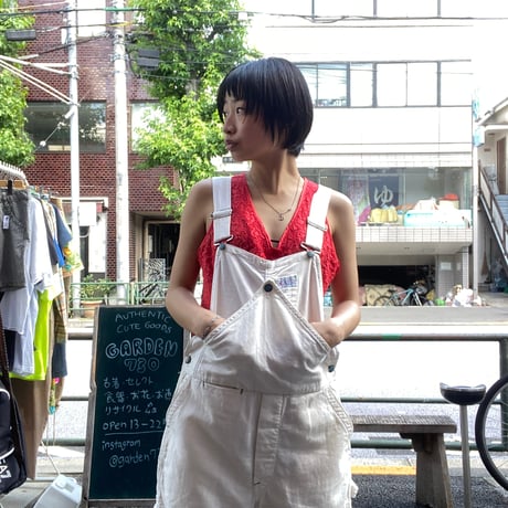 [USED] vintage WHITE O/ALL short丈