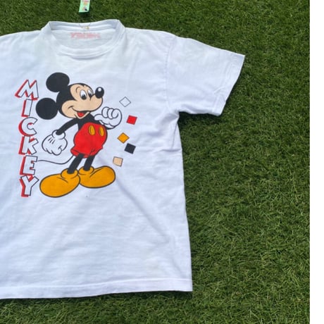[USED] OLD 染み込みプリント Mickey Tee  ❤️