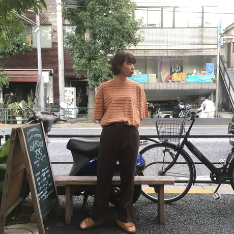 [USED] オレンジボーダーBIG TEE