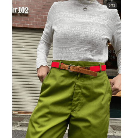 [USED] CANVAS × レザー ベルト W29~32