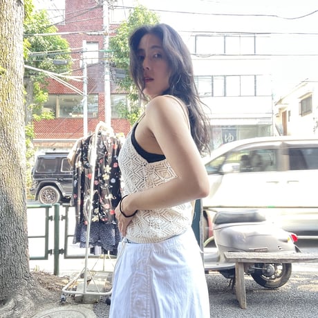 [USED]WHT かぎ編み レース キャミ ♡
