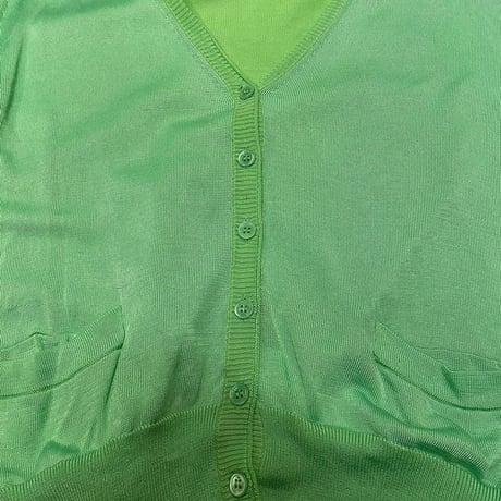 [USED]ライムグリーン　カーディガン💚