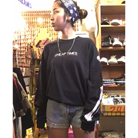 [CHEAP TIME$]  袖ロゴ ロンTee  -BONE-