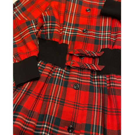 [USED] 赤タータンチェックワンピース❣️