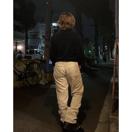 [USED] NAVY×White ベロアTOPS