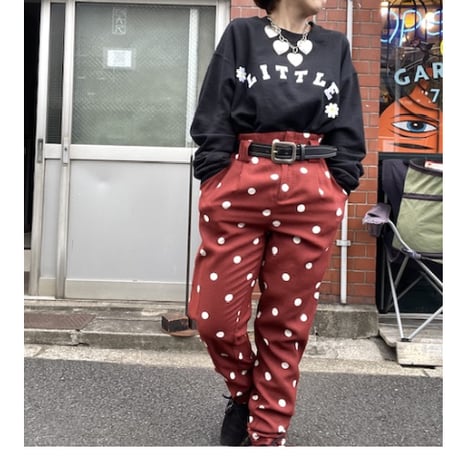 [USED] ドット柄　TUCK PANTS 🤎