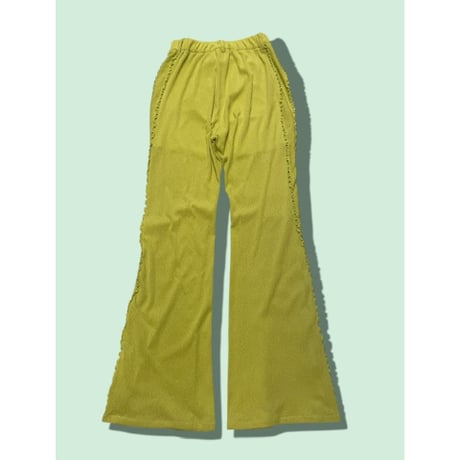 [USED] ライムグリーン🍋‍🟩 フレアPOLY PANTS♡
