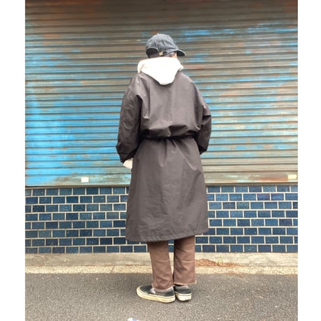 [USED] BLACK NYLON  LONG COAT