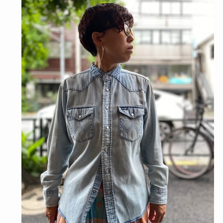 [USED] Wrangler ノーカラー   デニムシャツ