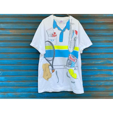 [USED] vintage 騙し絵Tee TENNIS