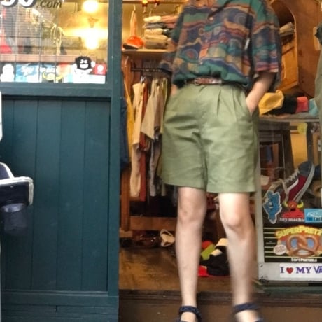 [USED]  オリーブカラー ２タックショーツ