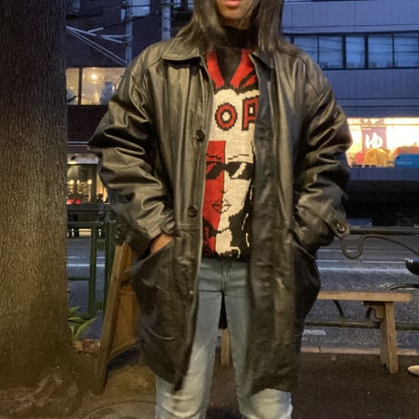 [USED] レザー CAR COAT