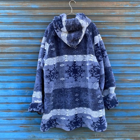 [USED] 雪柄 ボア フリース コート❄️