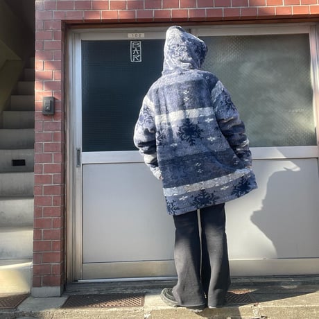 [USED] 雪柄 ボア フリース コート❄️