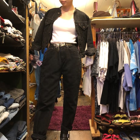 [USED]  Good Size! Levi's BLACK DENIM JKT