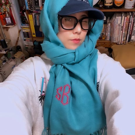 [USED] ターコイズ💘　大判 ストール