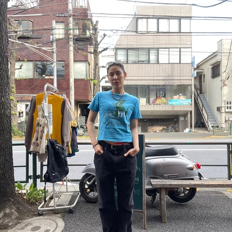 [USED] Quick silver ピチ ダイナソー Tee kids size🦖🩵
