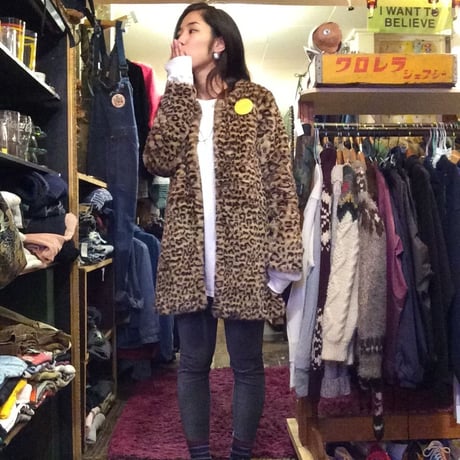 [USED]フェイクファー ひょう柄 コート