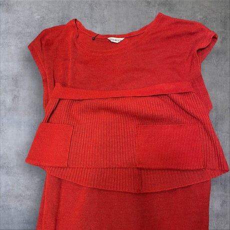 [USED] Linen x Rayon Red one-piece❤️